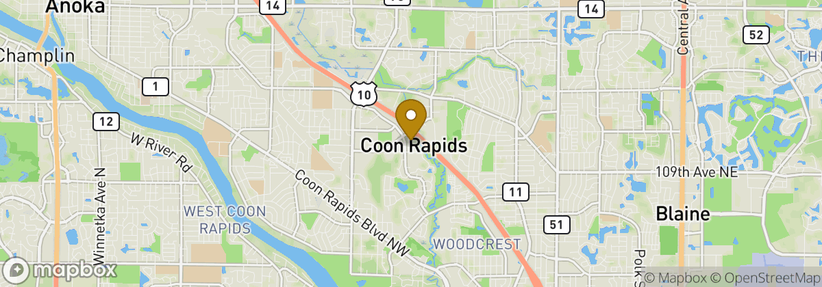 Map location: Coon Rapids