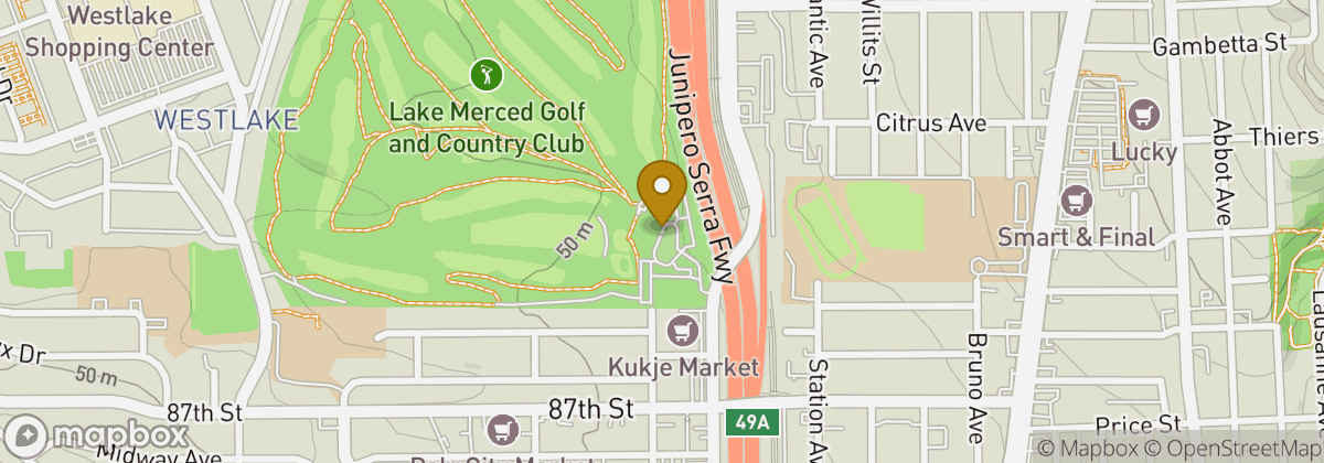 Map location: Lake Merced Golf Club