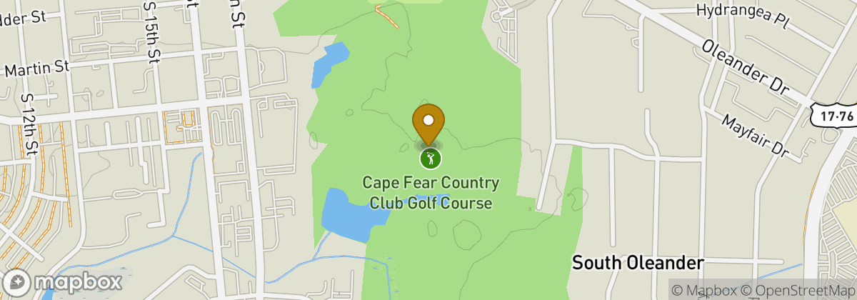 Map location: Cape Fear Country Club Golf Course