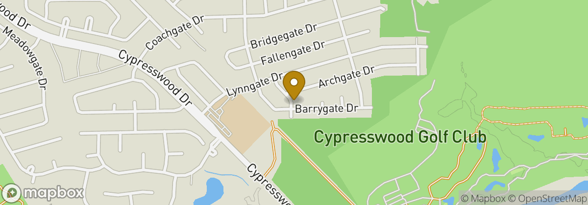 Map location: Cypresswood Golf Club