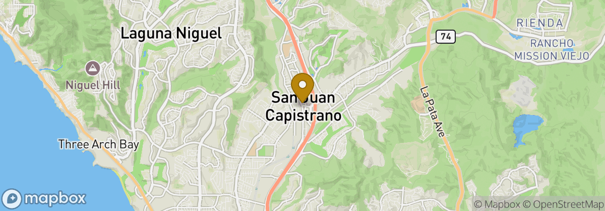Map location: San Juan Capistrano