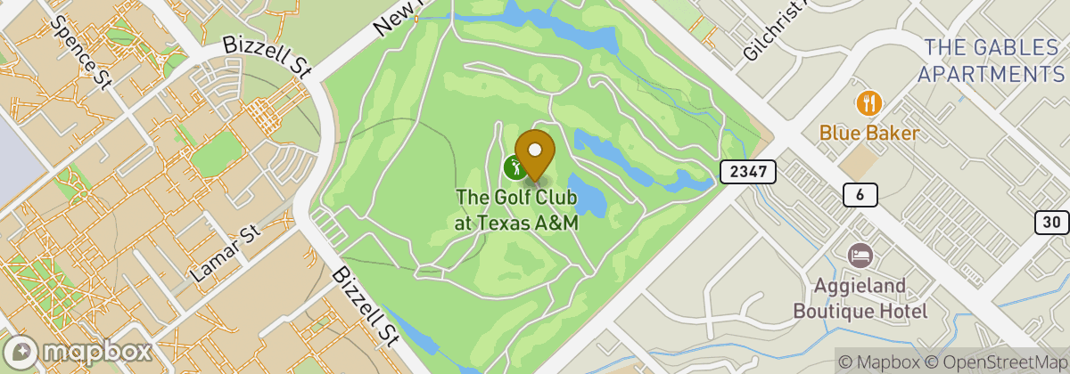 Map location: The Golf Club at Texas A&m
