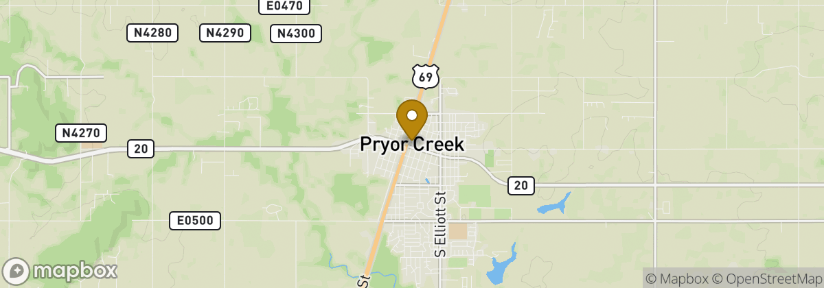 Map location: Pryor Creek Golf Course and A&b Golf Shop