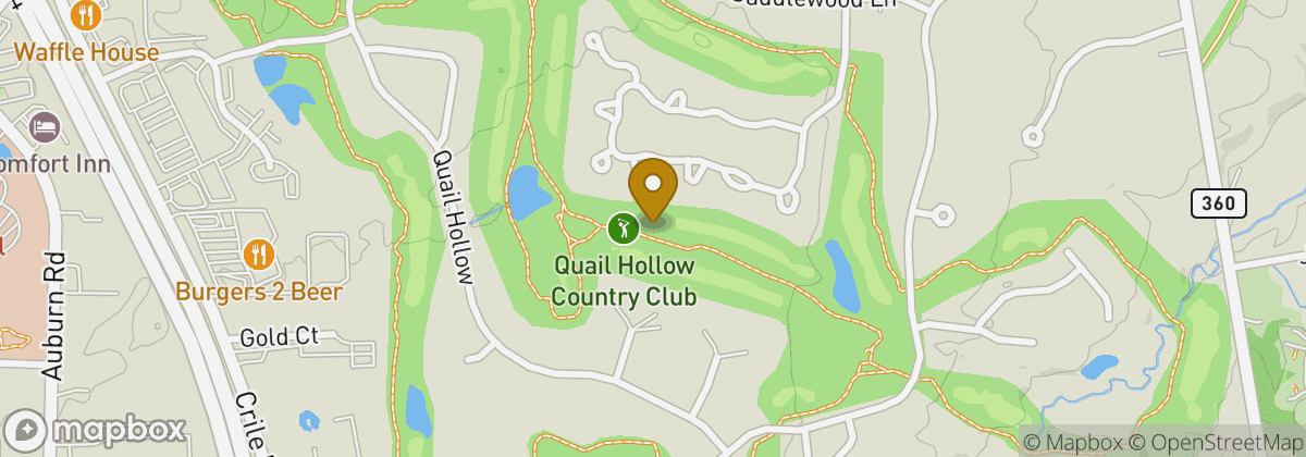 Map location: Quail Hollow Country Club