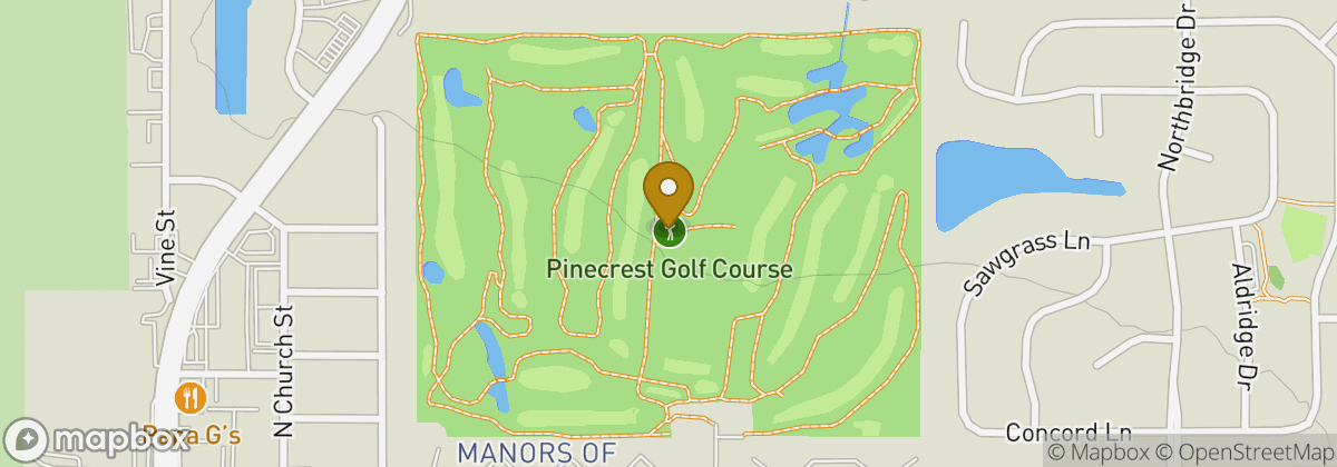 Map location: Pinecrest Golf Club