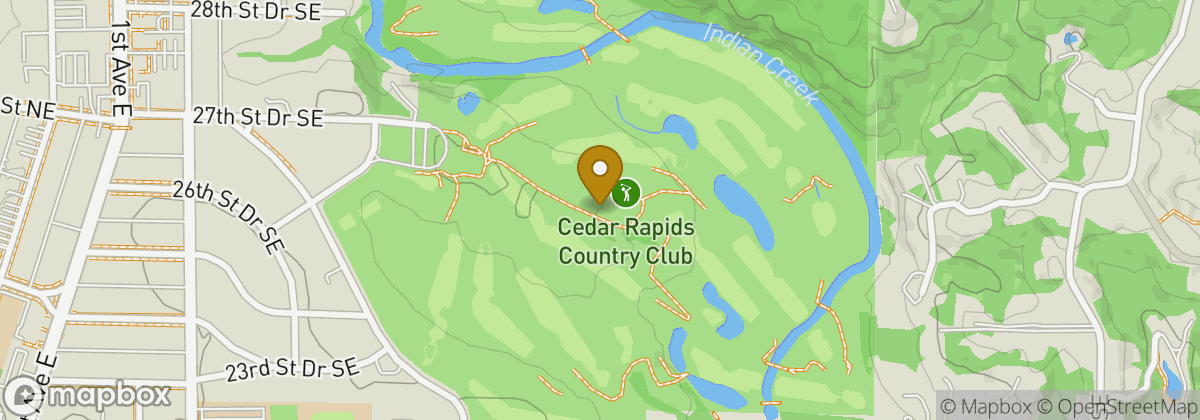 Map location: Cedar Rapids Country Club