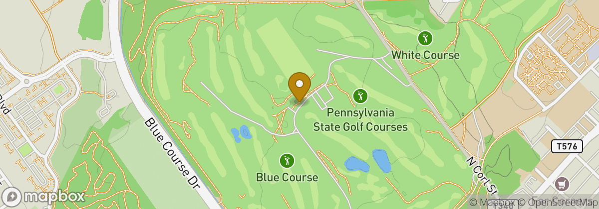 Map location: Penn State Golf Courses