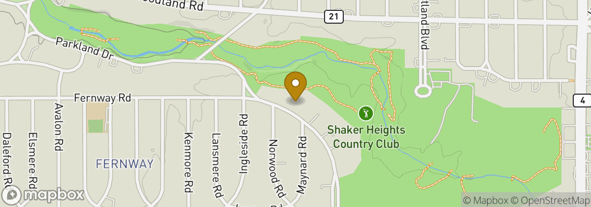 Map location: Shaker Heights Country Club