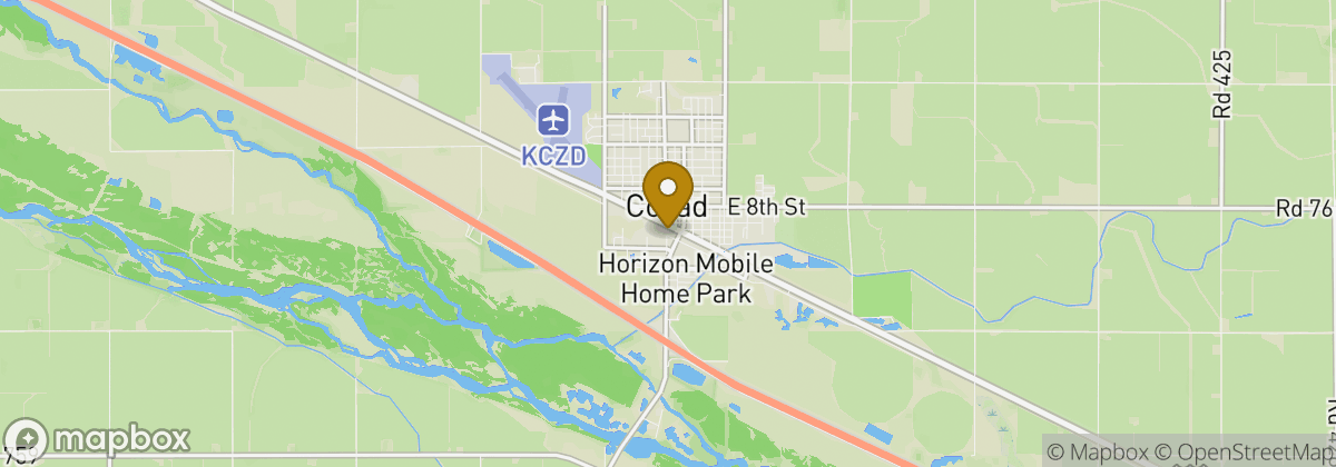 Map location: Cozad