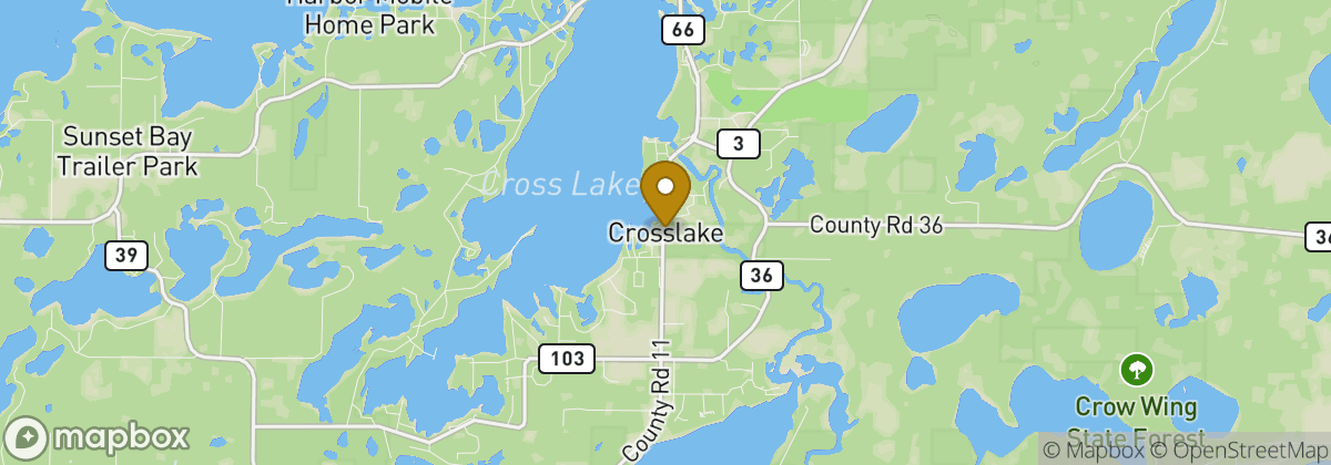 Map location: Crosslake