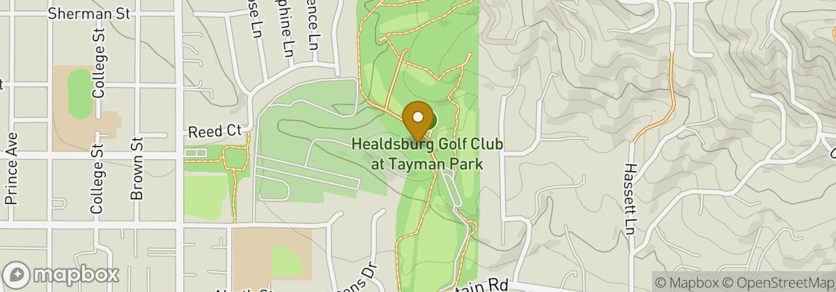 Map location: Healdsburg Golf Club at Tayman Park