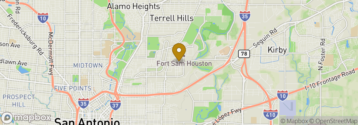 Map location: Fort Sam Houston