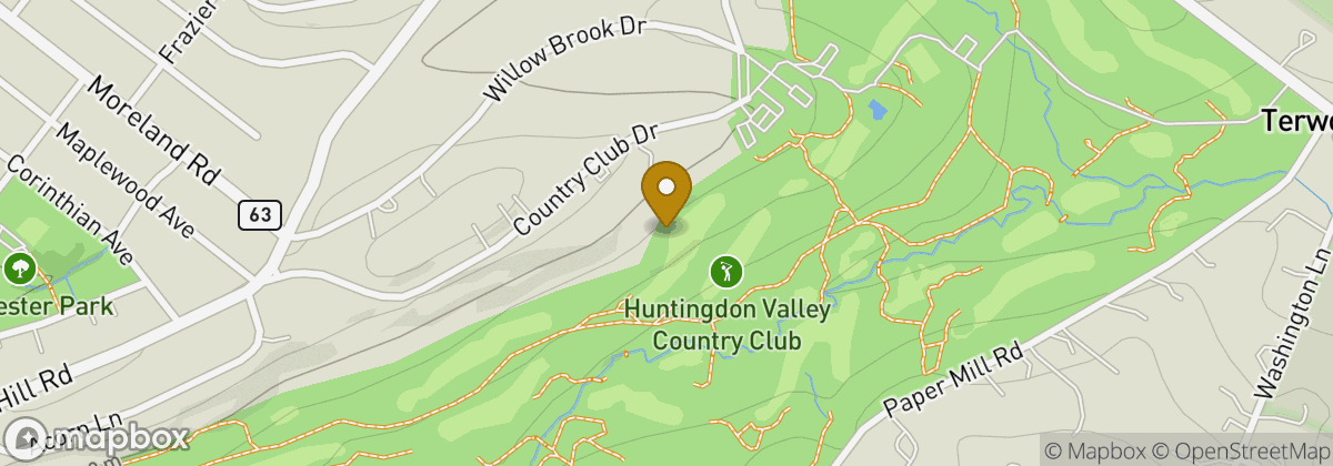 Map location: Huntingdon Valley Country Club