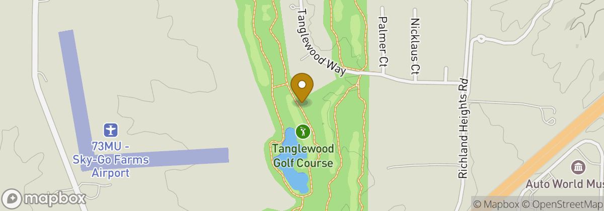 Map location: Tanglewood Golf Course