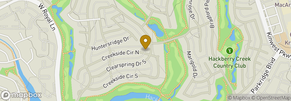 Map location: Hackberry Creek Country Club