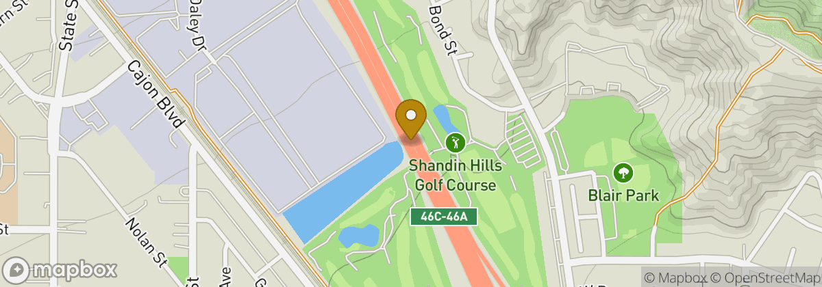 Map location: Shandin Hills Golf Course