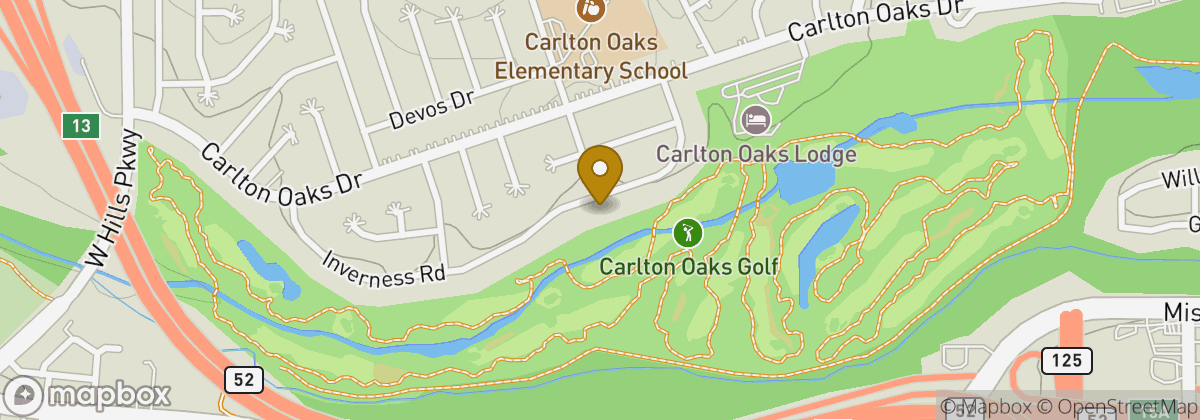 Map location: Carlton Oaks Golf