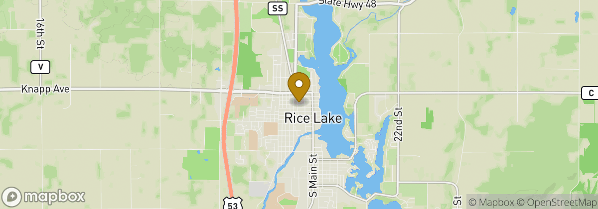 Map location: Rice Lake