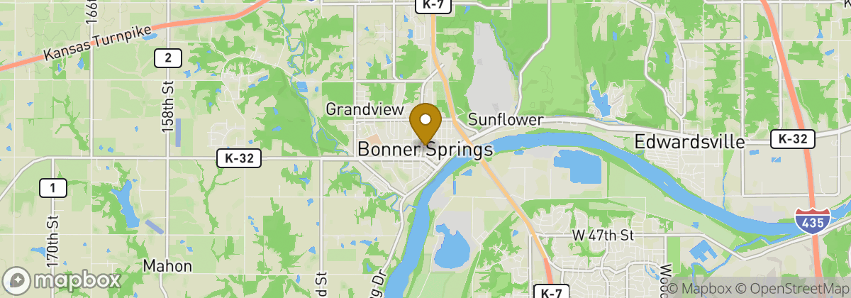 Map location: Bonner Springs