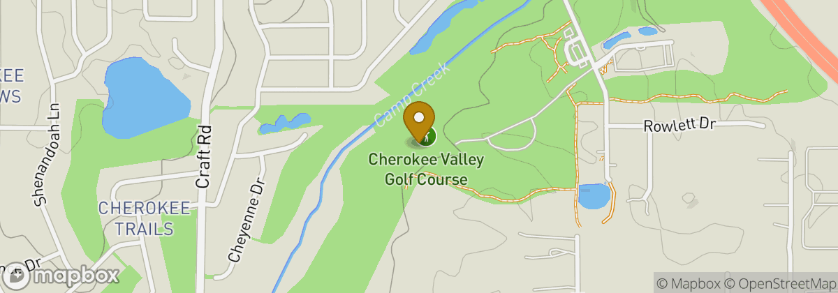Map location: Cherokee Valley Golf Club