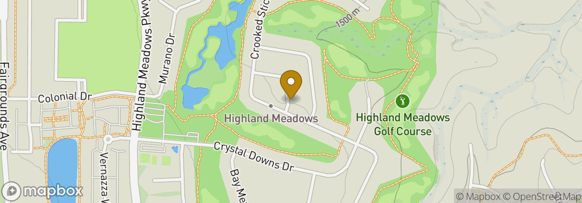 Map location: Highland Meadows Golf Course