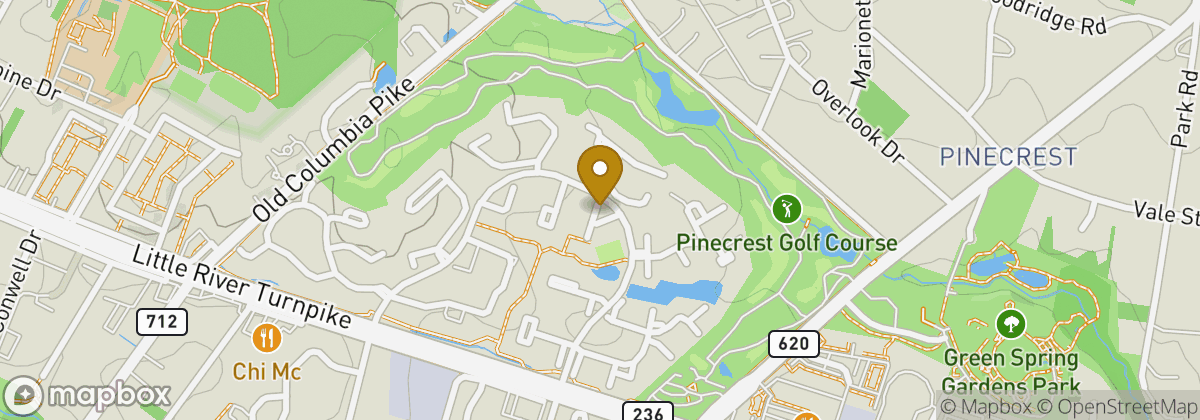 Map location: Pinecrest Golf Course