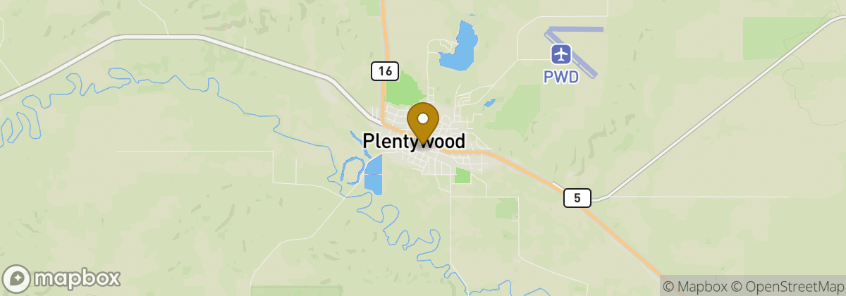 Map location: Plentywood