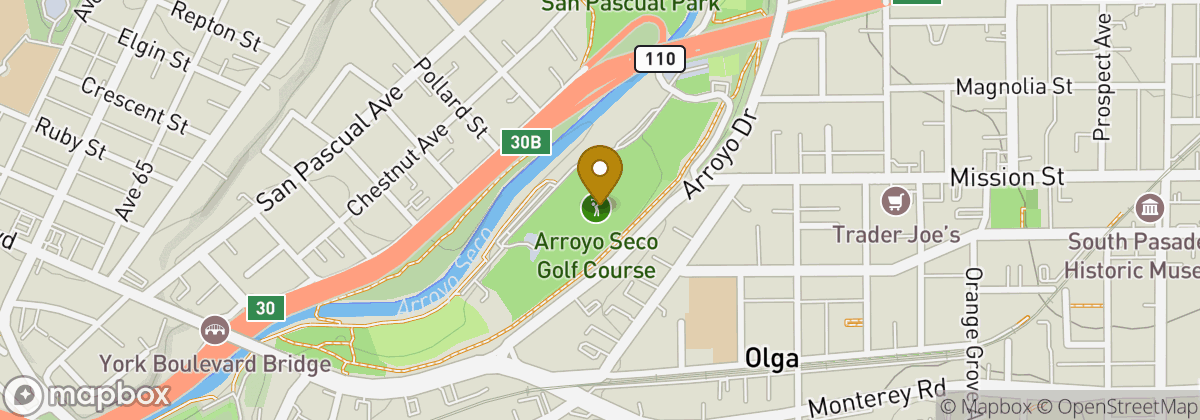 Map location: Arroyo Seco Golf Course