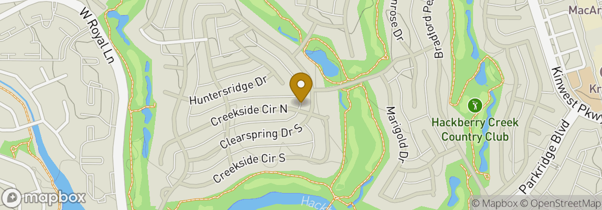 Map location: Hackberry Creek Country Club