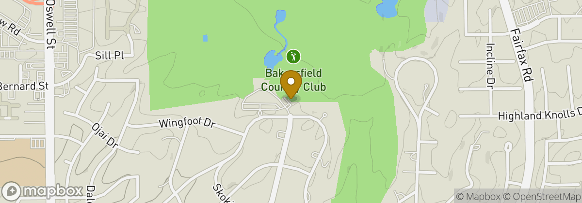 Map location: Bakersfield Country Club