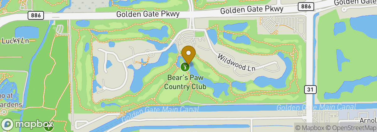 Map location: Bear's Paw Country Club