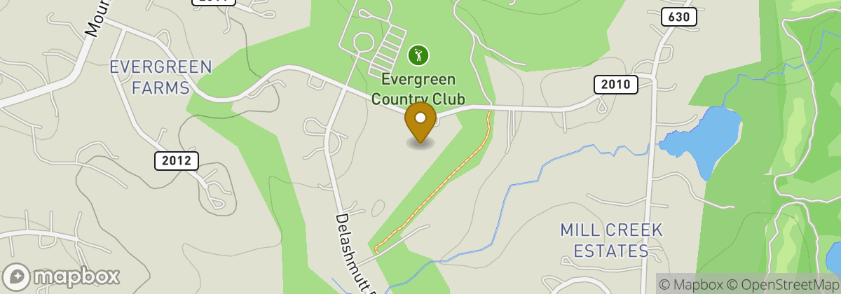 Map location: Evergreen Country Club