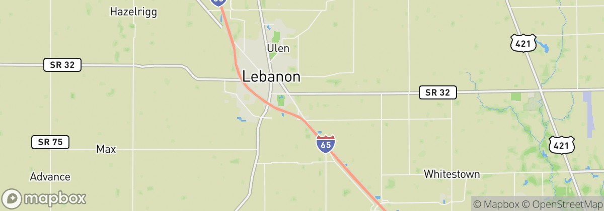 Map: Lebanon, IN