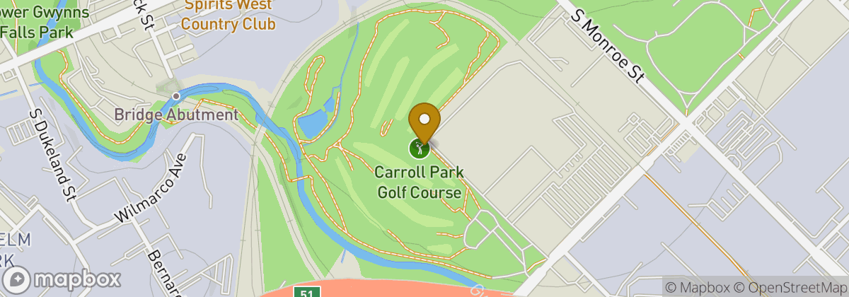 Map location: Carroll Park Golf Course