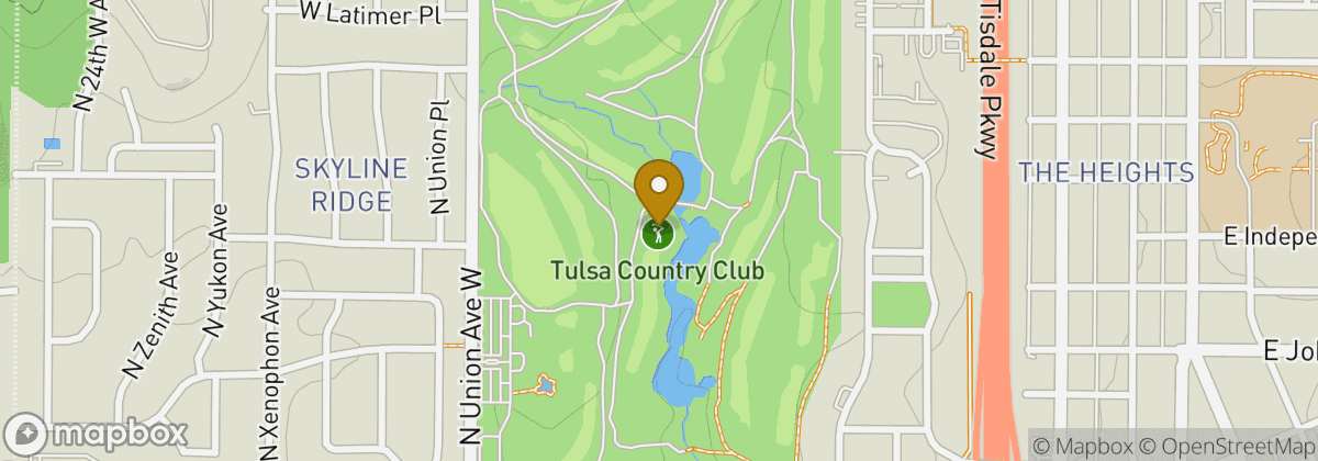 Map location: Tulsa Country Club