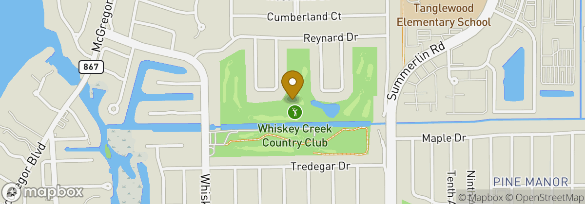 Map location: Whiskey Creek Country Club