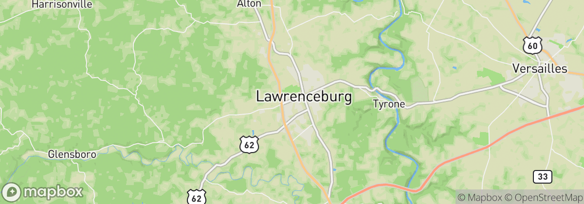 Map: Lawrenceburg, KY
