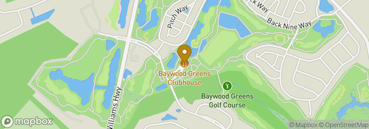 Map location: Baywood Greens Golf Course and Clubhouse