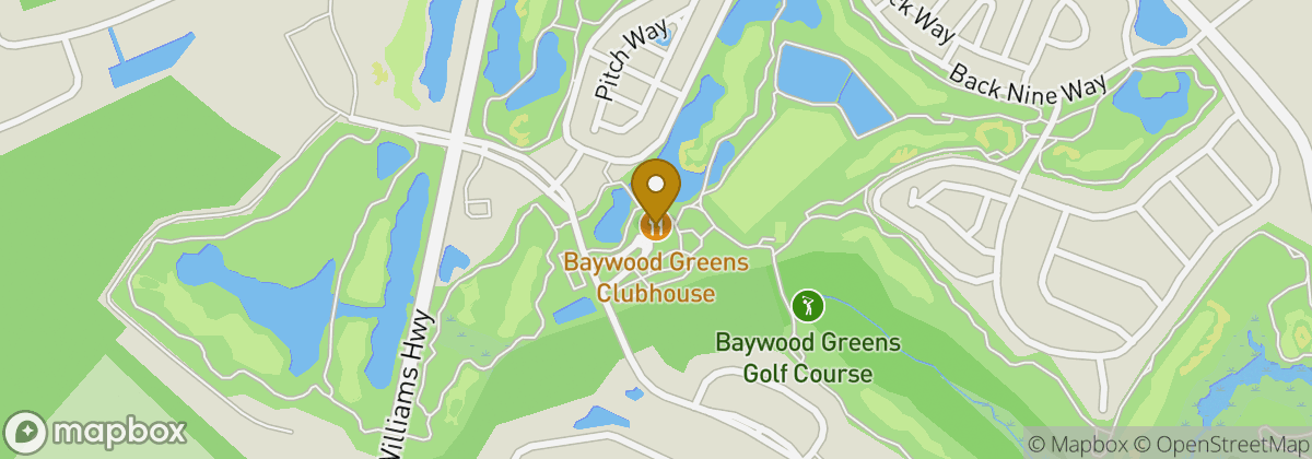 Map location: Baywood Greens Golf Course and Clubhouse
