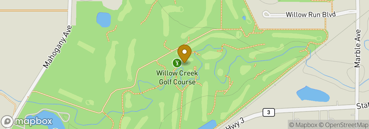 Map location: Willow Creek Golf Course