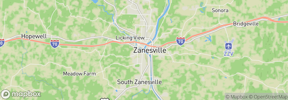 Map: Zanesville, OH