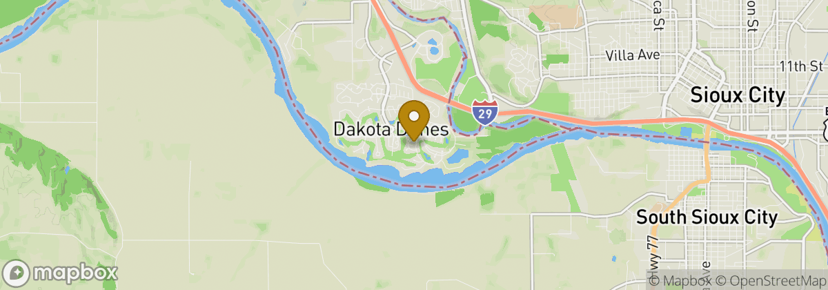 Map location: Dakota Dunes