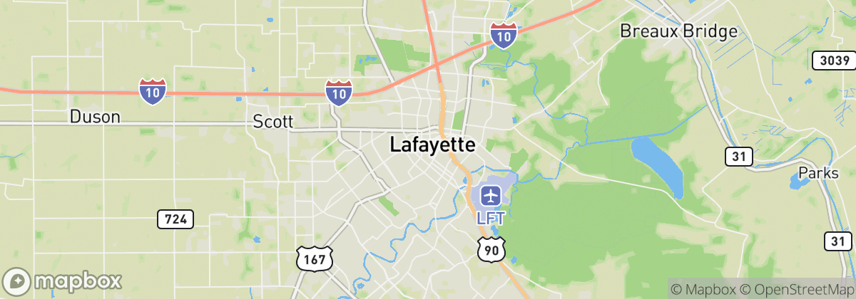 Map: Lafayette, LA
