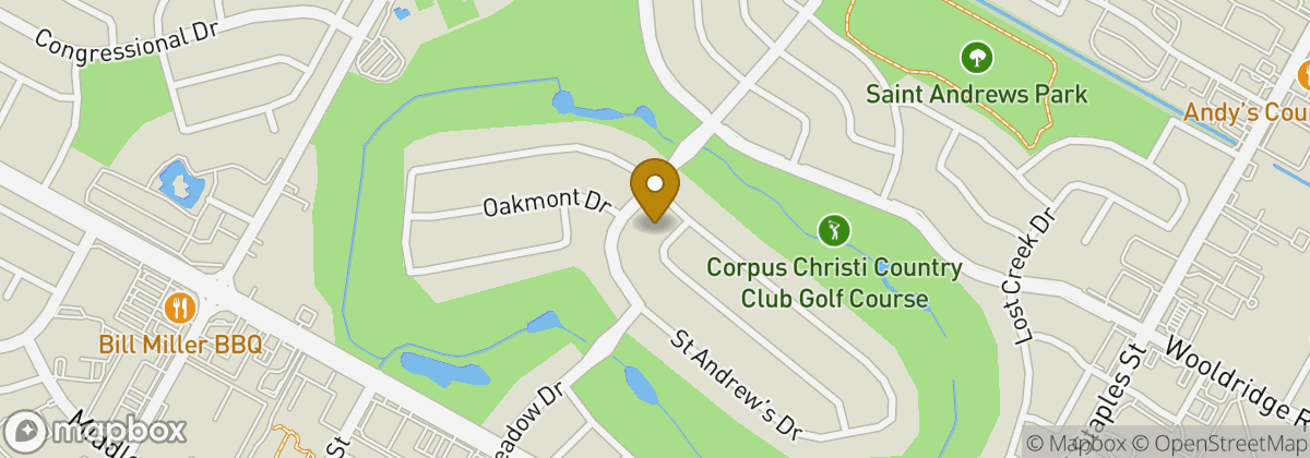 Map location: Corpus Christi Country Club Golf Course
