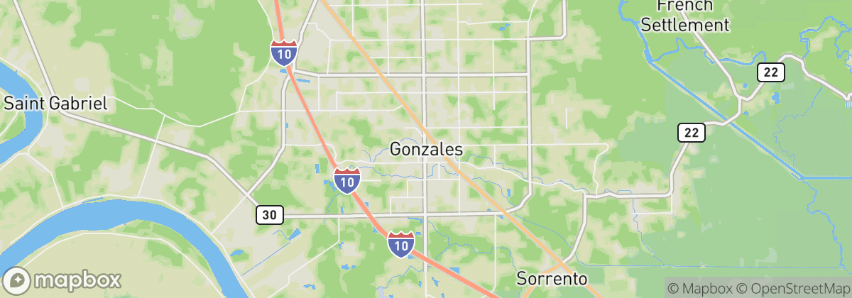 Map: Gonzales, LA