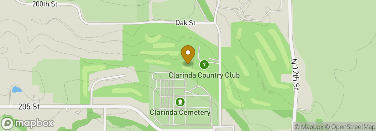 Map location: Clarinda Country Club