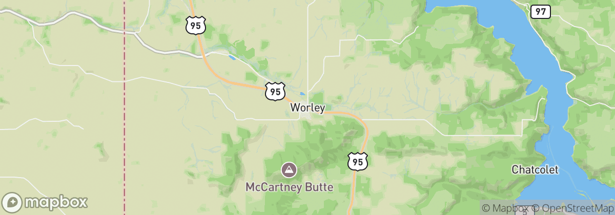 Map: Worley, ID