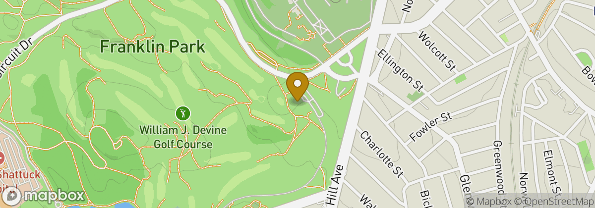 Map location: William J. Devine Golf Course at Franklin Park