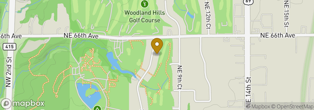 Map location: Woodland Hills Golf Course