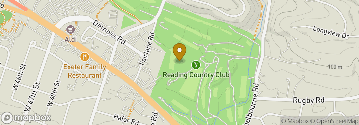 Map location: Reading Country Club